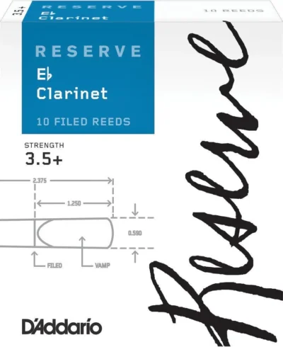 D'Addario Reserve Eb Clarinet Reeds, Box of 10, Strength 3.5+