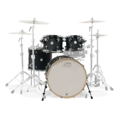 DW Design Series 4-Piece Shell Pack (10/12/16/22) in Satin Black