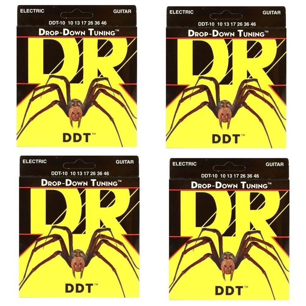 DR Strings DDT-10 Electric Guitar Strings Gauge 10-46 , 4 sets