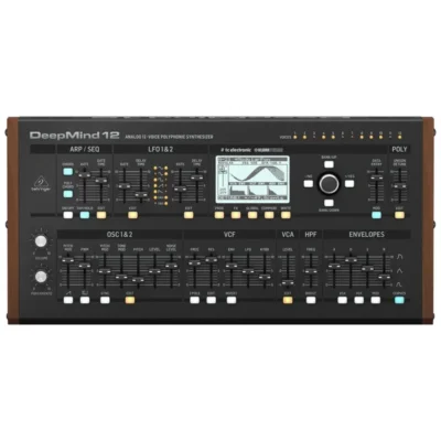 The Behringer True Analog 12-Voice DEEPMIND 12D Desktop Polyphonic Synthesizer