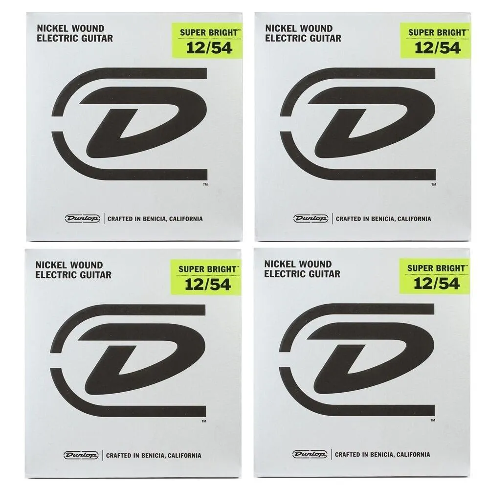 Dunlop Super Bright Electric Guitar Strings - .012 -.054 Heavy - 4 Sets