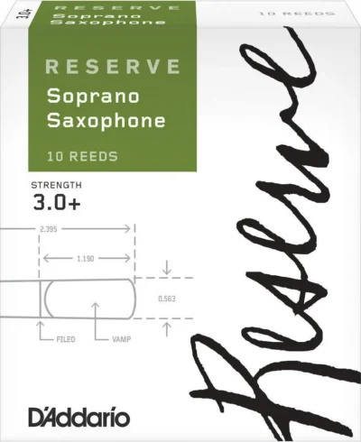 D'Addario Reserve Soprano Saxophone Reeds, Strength 3.0+, 10-pack