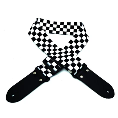 DSL Straps DP20-CHECK-WHITE Digital Print Checker Black White