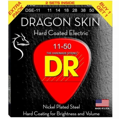 DR Dragon skin K3 Coated Electric Guitar Strings 11 - 50 - 2 sets