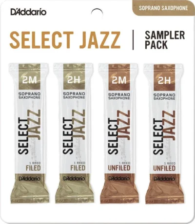 D'Addario Select Jazz Soprano Reed Sampler Pack, 2M/2H