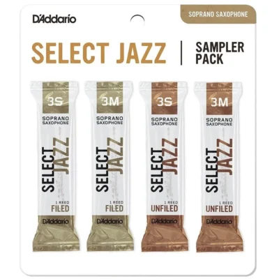 D'Addario Woodwinds DSJ-I3S Select Jazz Soprano Saxophone Reed Sampler Pack, 3S/3M