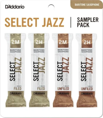 D'Addario Select Jazz Baritone Reed Sampler Pack, 2M/2H