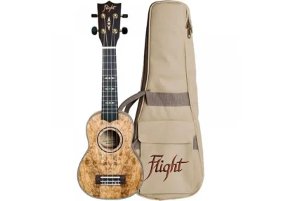 FLIGHT  DUS-410 QUILTED ASH Soprano SIZE Ukulele With Bag
