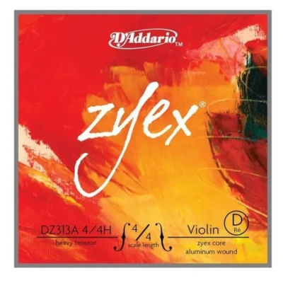 D'Addario Zyex Violin Single D String 4/4  Scale Heavy Tension Aluminium Wound