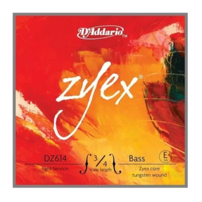 D'Addario Zyex Double Bass Single E String, 3/4 Scale, Light Tension