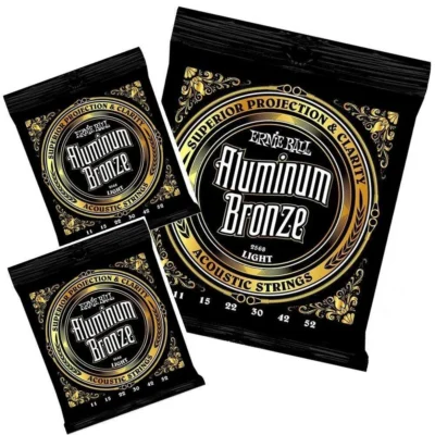 3 sets Ernie Ball Aluminum Bronze Light Gauge Acoustic Guitar Strings
