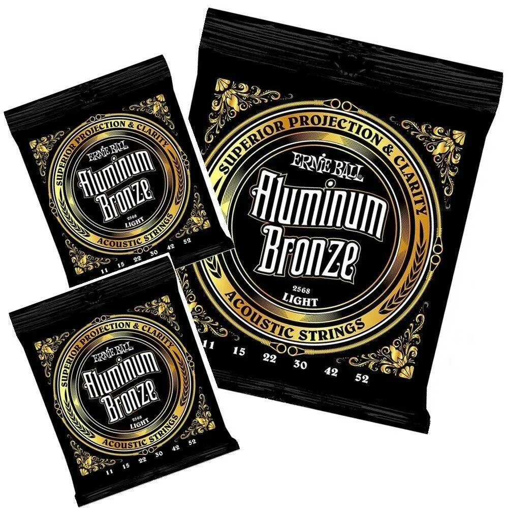 3 sets Ernie Ball Aluminum Bronze Light Gauge Acoustic Guitar Strings