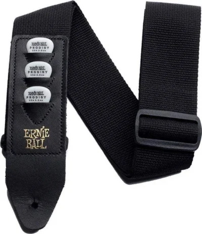 Ernie Ball Pickholder Polypro Strap, Black ( Picks Not Included ) 4039