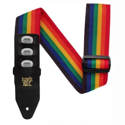 Ernie Ball Pickholder Polypro Strap, RAINBOW ( Picks Not Included ) 4188