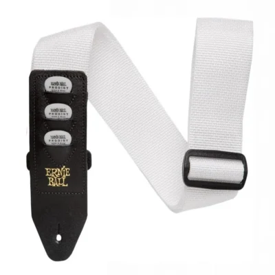 Ernie Ball Pickholder Polypro Strap, WHITE ( Picks Not Included ) 4259