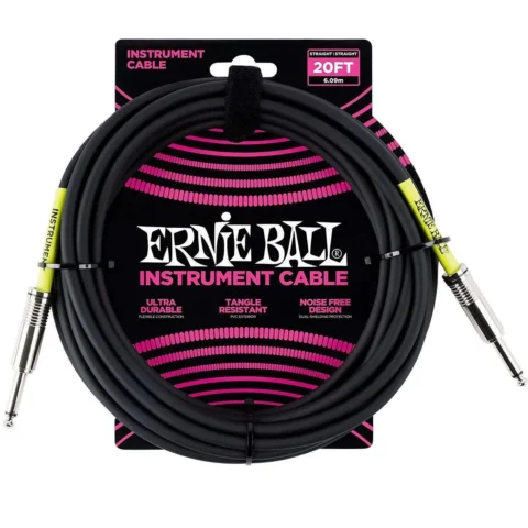 Ernie Ball 20' Straight / Straight Instrument Cable - Black - 6m