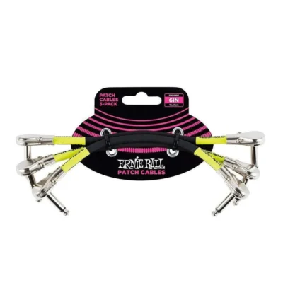 Ernie Ball Instrument Patch Cable, Black, 6 inch angle / Angle 3 cables Pancake