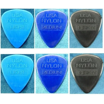 6 x Ernie Ball Nylon Easy Grip Guitar Picks / Plectrums 6 x Mixed Gauge