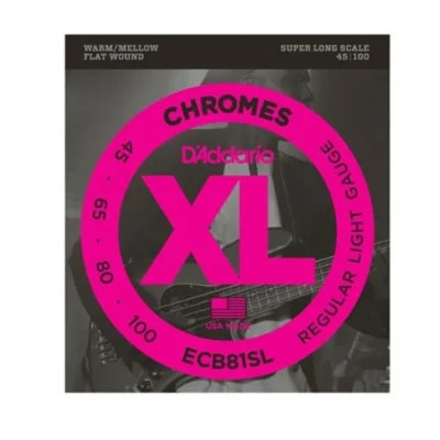 D'Addario ECB81 Chromes Bass Guitar Strings, Light, 45-100, Long Scale