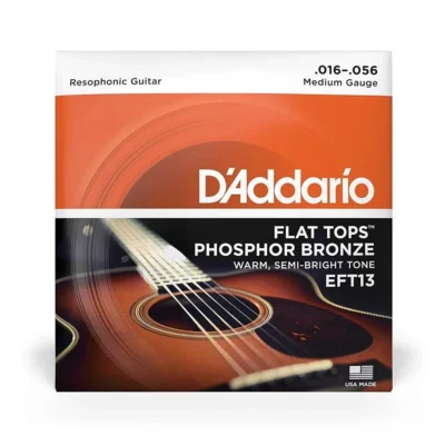 D'Addario EFT13 Flat Tops PB Resophonic / Resonator  String Set 16 - 56