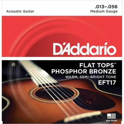 D'Addario EFT17 Flat Tops Phosphor Bronze Acoustic Guitar Strings, 13 - 56