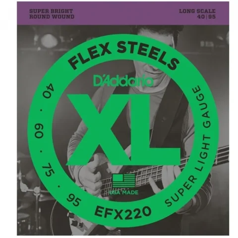 D'Addario Flex Steels Long Scale Bass Guitar Strings 40 - 95 FlexSteels EFX220