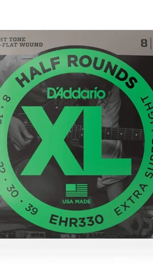 D'Addario EHR330 Half Rounds  Jazz  Electric Guitar Strings 8 - 39 extra lite