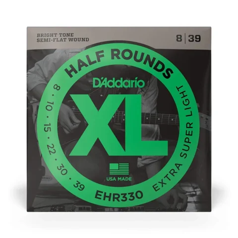 D'Addario EHR330 Half Rounds  Jazz  Electric Guitar Strings 8 - 39 extra lite