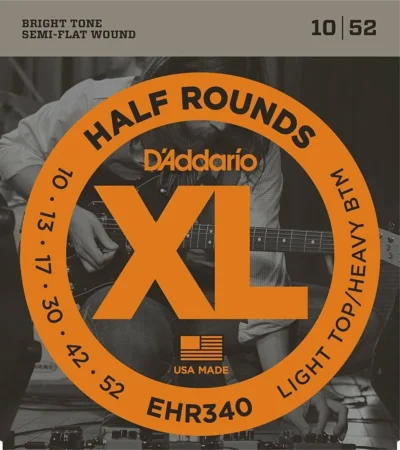 D'Addario EHR340 Half Round Electric Guitar Strings Light Top/HB 10 - 52