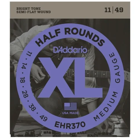 D'Addario EHR370 Electric Guitar Strings Semi Flat Wound  Medium 11 - 49