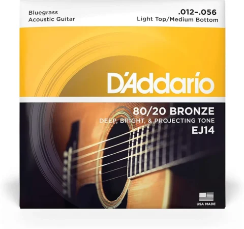 D'addario EJ14 80/20 Bluegrass Gauge Acoustic Guitar Strings 12 - 56