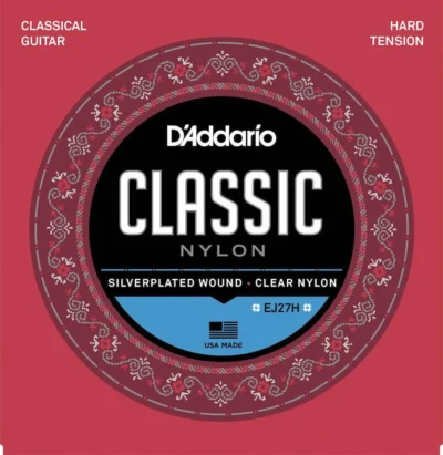 D'Addario EJ27H Student Nylon Classical Guitar Strings, Hard Tension