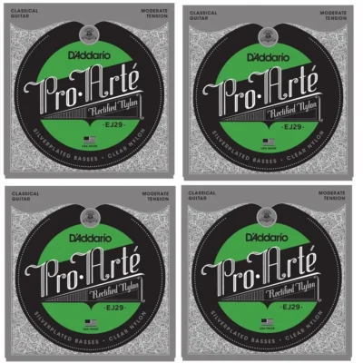 D'Addario EJ29 4 SETS Rectified Classical Guitar Strings, Moderate Tension