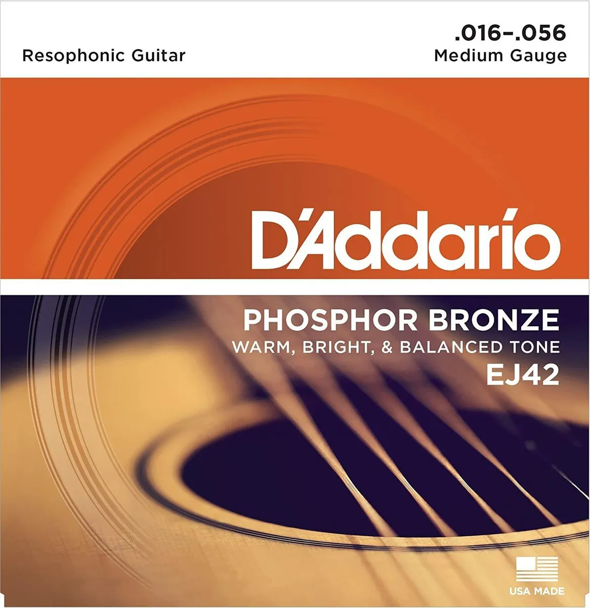 D'Addario EJ42 Phosphor Bronze Resophonic / Resonator Guitar Strings 16 - 56