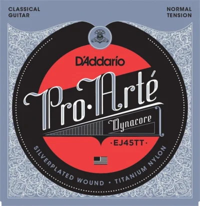 D'Addario EJ45TT ProArte Dynacore Classical Guitar Strings Titanium Trebles