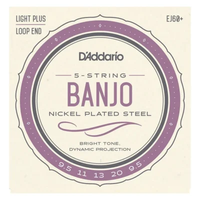 D'Addario J60+ Nickel Light-Plus 5-String Bluegrass Banjo Strings  Set EJ60+