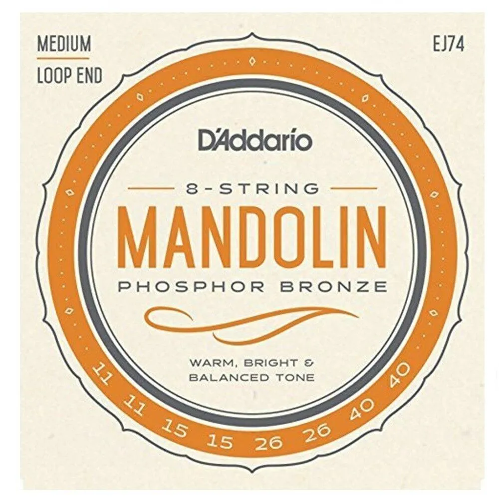 D'Addario EJ74 Phosphor Bronze Mandolin Strings Set Medium 11 - 40