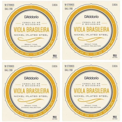 D'Addario EJ82A Viola Brasileira Set, Cebolao Re and Boiadeira 10-String - 4 SETS