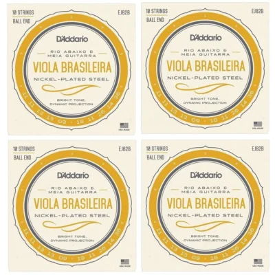 D'Addario EJ82B Nickel Plated Viola  Brasileira Rio  Abaixo 10-String  - 4 SETS