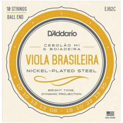 D'Addario EJ82C Cebolao Mi and Boiadeira Viola Brasileira Strings 10-String Set