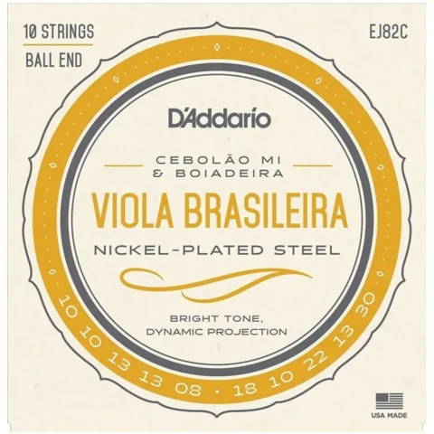 D'Addario EJ82C Cebolao Mi and Boiadeira Viola Brasileira Strings 10-String Set