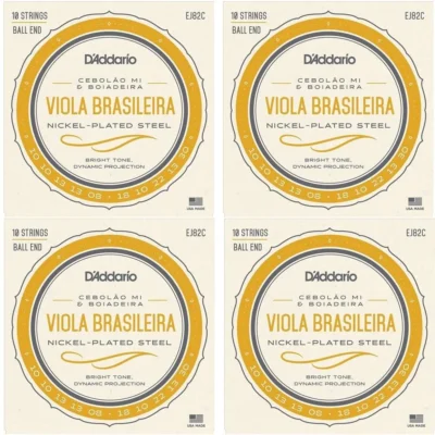 D'Addario EJ82C Cebolao Mi and Boiadeira Viola Brasileira Strings 10-String  - 4 SETS