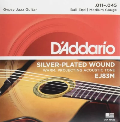 D'Addario EJ83M Gypsy Jazz Acoustic Guitar Strings Ball End Medium 11 - 45
