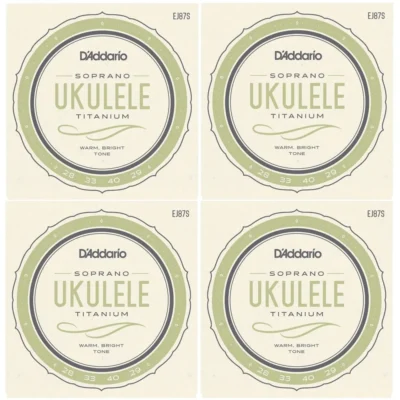 D'Addario EJ87S Titanium Ukulele Strings, Soprano - 4SETS