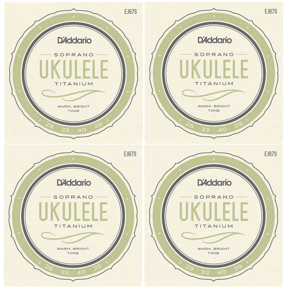 D'Addario EJ87S Titanium Ukulele Strings, Soprano - 4SETS