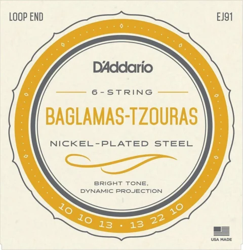 D'Addario EJ91 Baglamas-Tzouras String Set 6-String Set Loop Ends