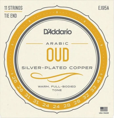 D'addario EJ95A Arabic Tuning Oud Strings 11 String Set Tie Ends