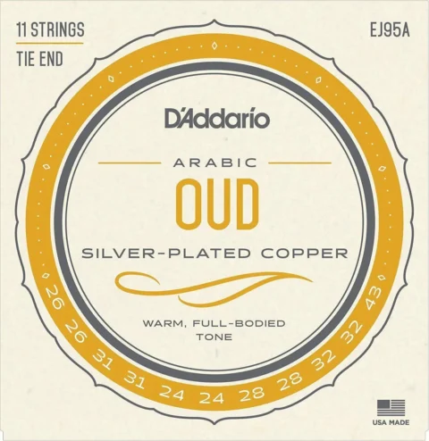 D'addario EJ95A Arabic Tuning Oud Strings 11 String Set Tie Ends