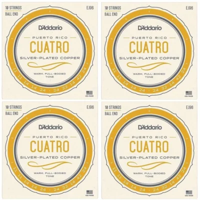 D'Addario EJ96 Cuatro-Puerto Rico Strings Silverwound 10-String  - b4 SETS
