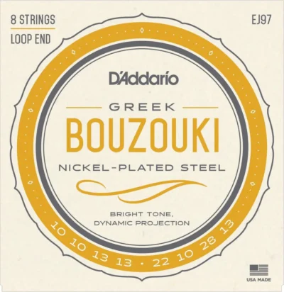 D'Addario EJ97 Greek Bouzouki Strings Nickel Plated Steel Wound 8 String Set J97